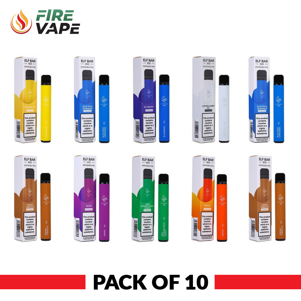 Elf bar 600 Puffs Disposable Vape (Pack of 10)