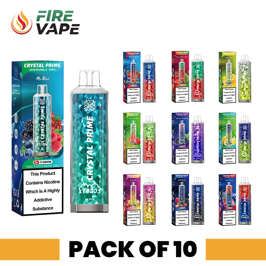 Crystal Prime 7000 Disposable Vape Puff Pod Device (Pack of 10)