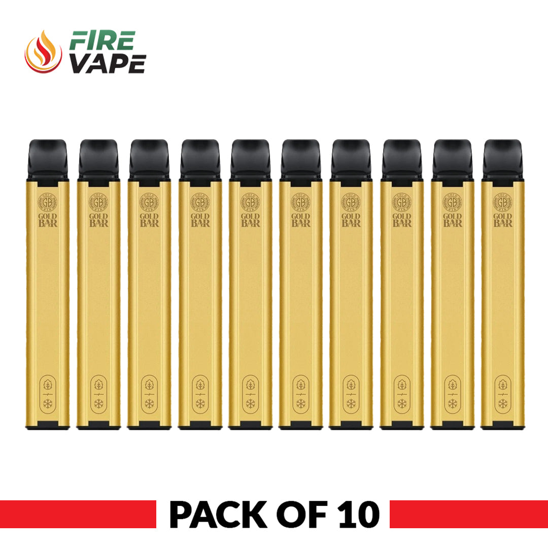 Gold Bar 600 Disposable Vape Puff Pod (Pack of 10)