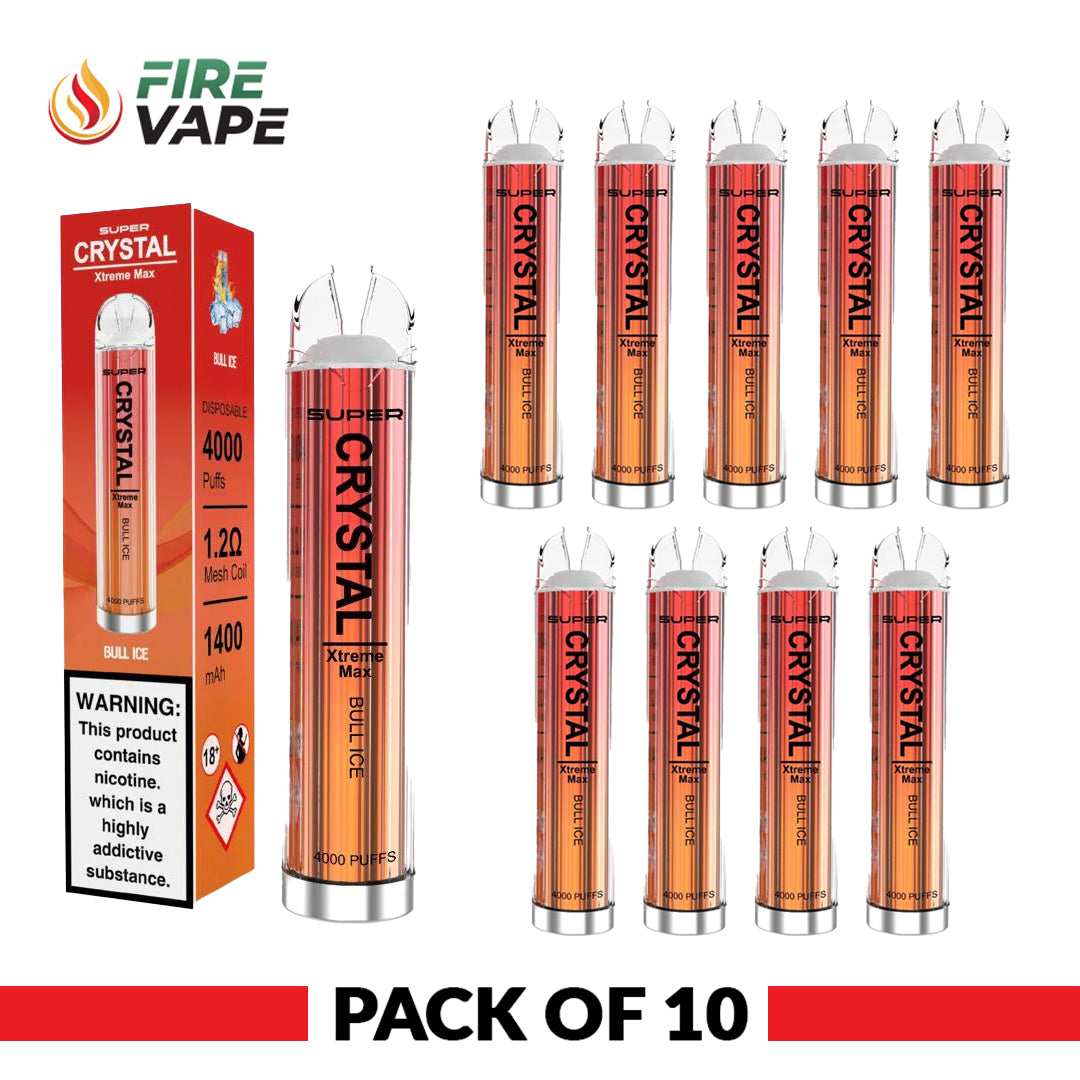 Super Crystal Xtreme Max 4000 Disposable Vape Pod Pack of 10