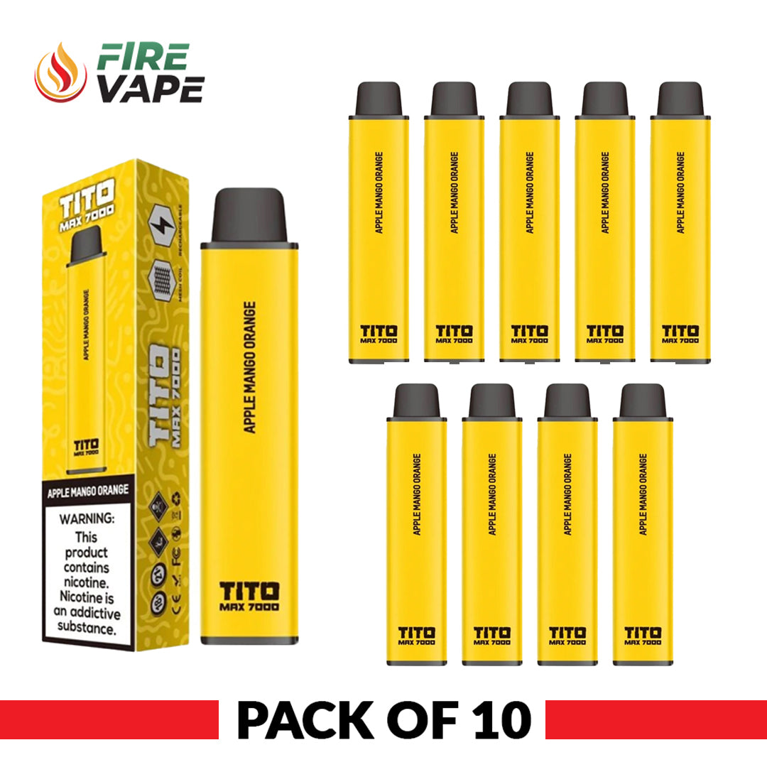 Tito Max 7000 Disposable Vape Pod Device Pack of 10