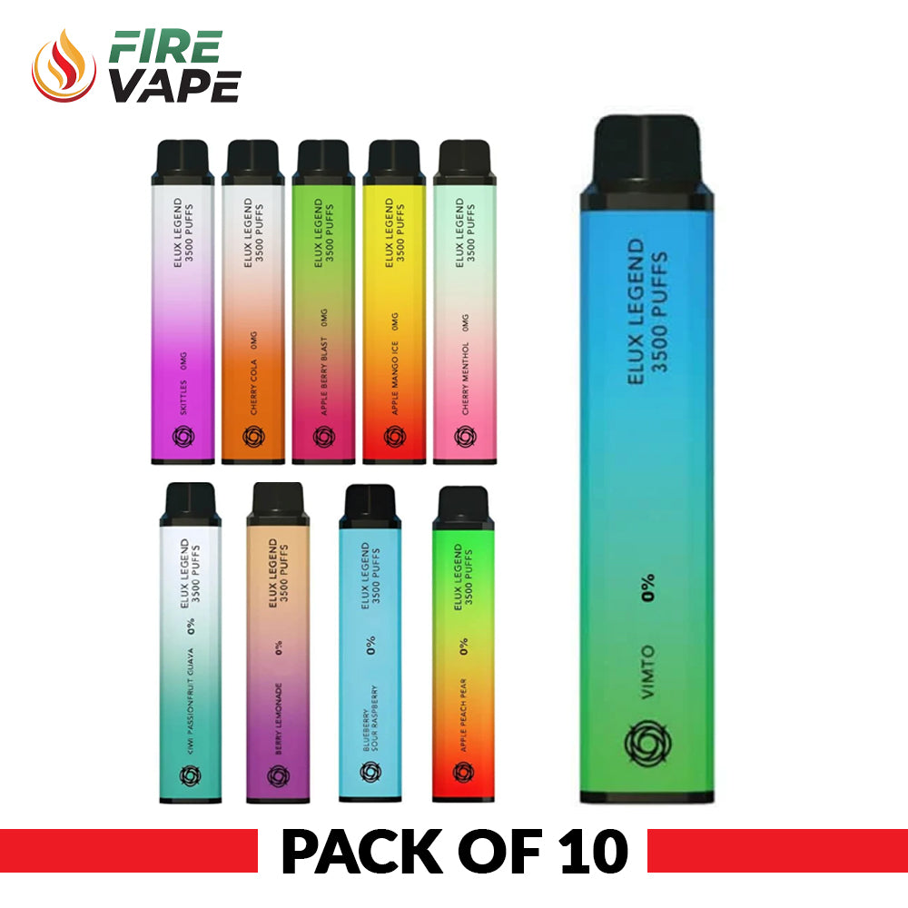 Elux Legend 3500 Puffs Disposable Vape - 0% Nicotine (Pack of 10)