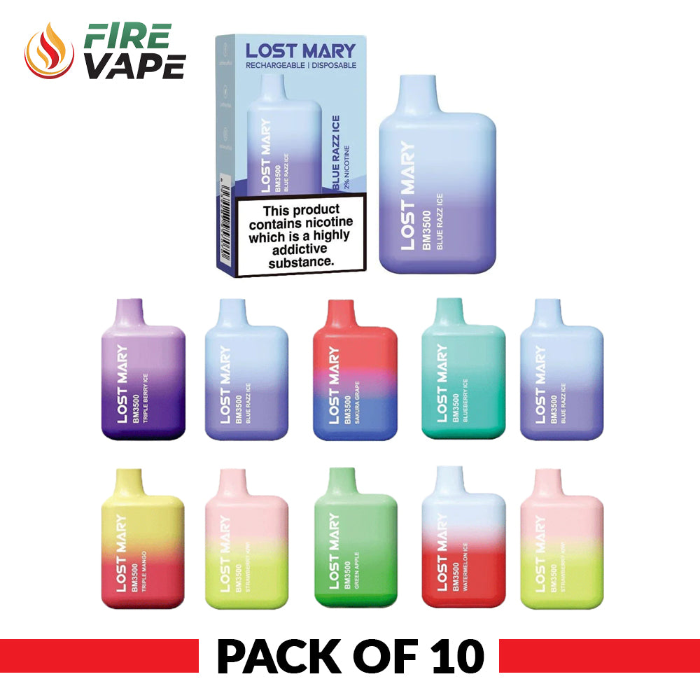 Lost Mary BM3500 Puff Disposable Vapes Pen Bar  (Pack of 10)
