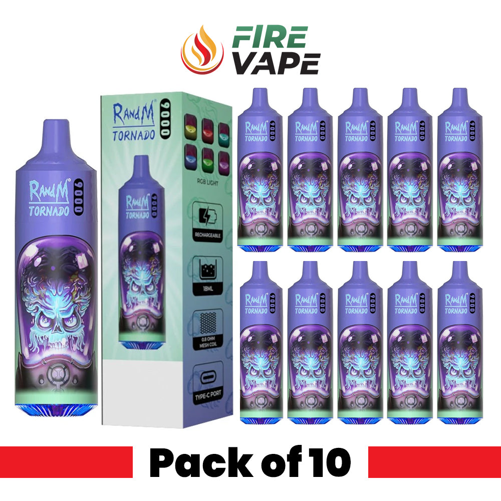 RAndM Tornado 9000 Puffs Disposable Vape (Pack of 10)