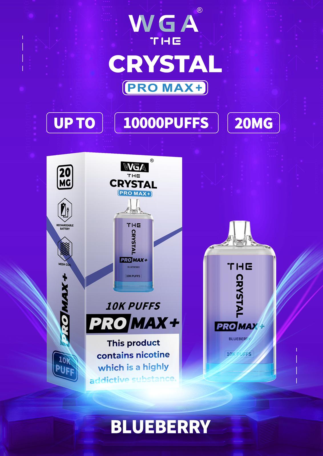 The Crystal Pro Max + 10000 Puffs Disposable Vape 0mg Nicotine - Pack Of 10