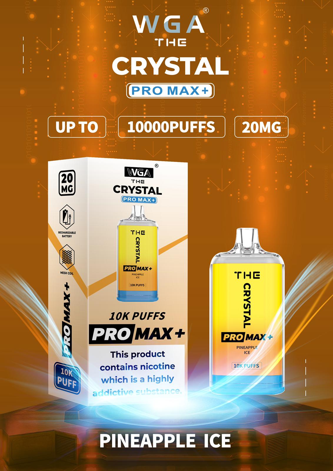 The Crystal Pro Max + 10000 Puffs Disposable Vape 0mg Nicotine - Pack Of 10